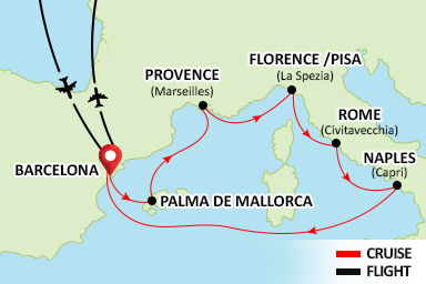 cruise from barcelona to naples